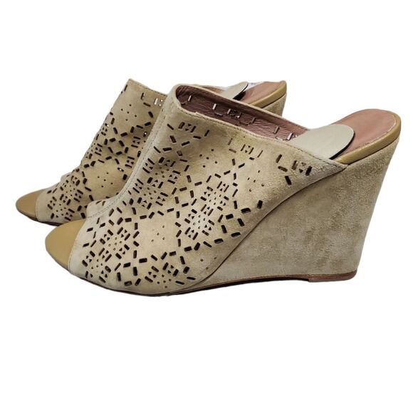 Joie laser cut suede sandal mules 9 1/2 - Picture 3 of 6